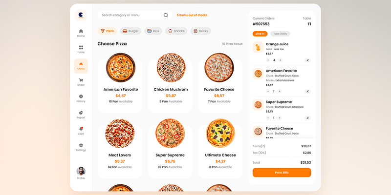restaurante de pizza web